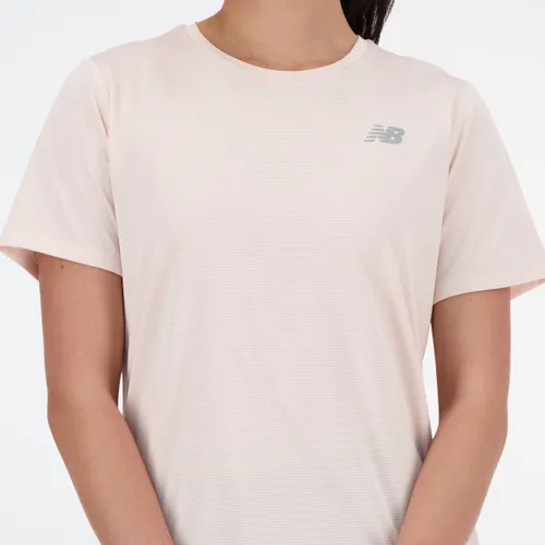 New Balance Short Sleeve Dames Sportshirt - QUARTZ PINK