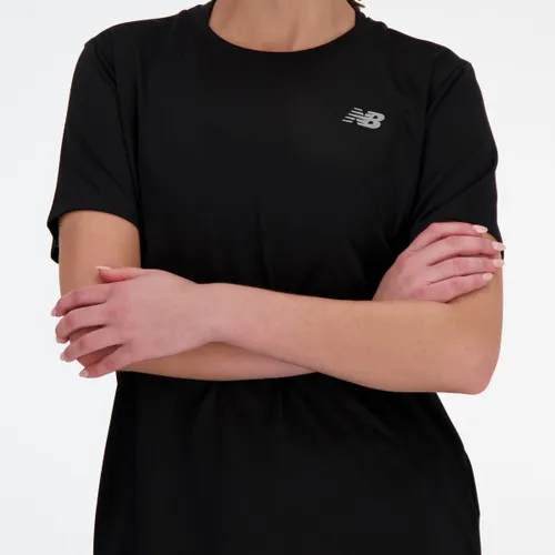 New Balance Short Sleeve Dames Sportshirt - Zwart