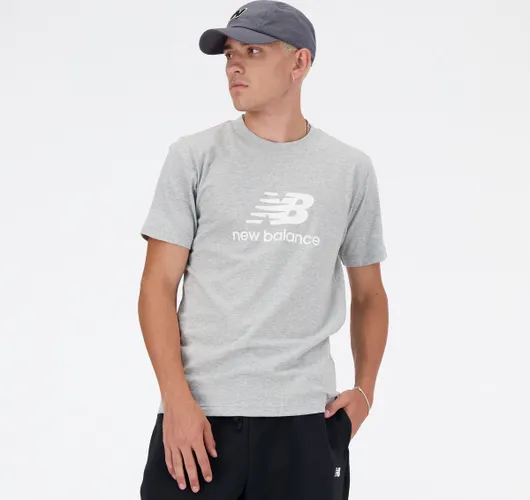 New Balance Stacked Logo T-Shirt Heren T-shirt - ATHLETIC Grijs