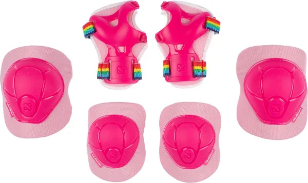 Nijdam Skate Beschermset - Pink Rainbows - Roze/Wit - M