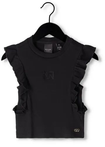 NIK & NIK Meisjes Tops & T-shirts Rib Sleeve Top - Zwart
