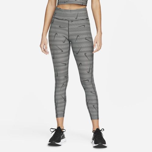 Nike 7/8-hardlooplegging met halfhoge taille en zakken voor dames - Zwart
