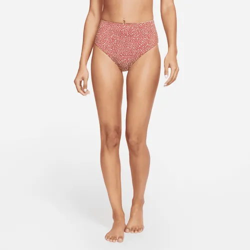 Nike Adventure Omkeerbaar zwembroekje met hoge taille en lichte bedekking voor dames - Rood