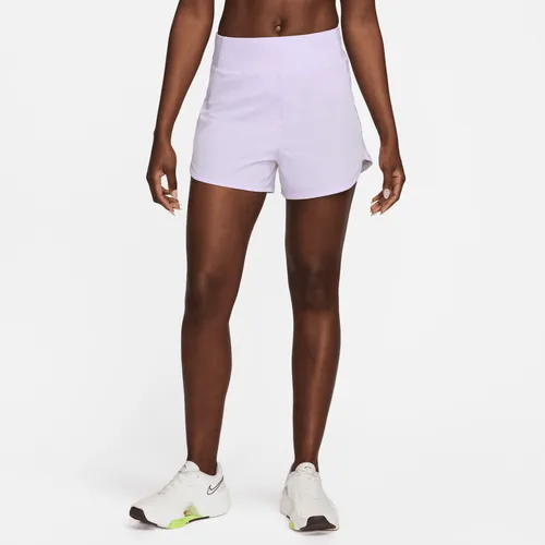 Nike Bliss Dri-FIT fitnessshorts met hoge taille en binnenbroekje voor dames (8 cm) - Paars