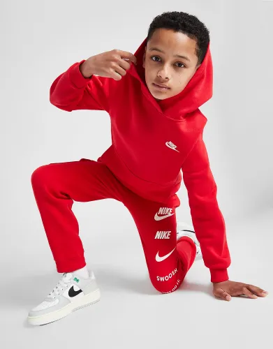 Nike Club Fleece Overhead Hoodie Junior, University Red/White