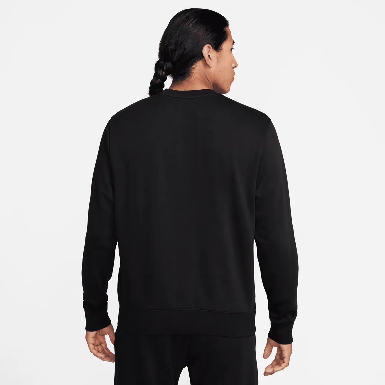 Nike Club Fleece sweatshirt met ronde hals en lange mouwen voor heren - Zwart