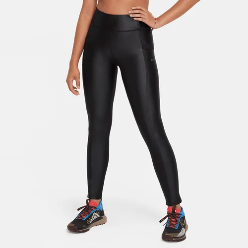 Nike Dri-FIT One legging met zakken voor meisjes - Zwart