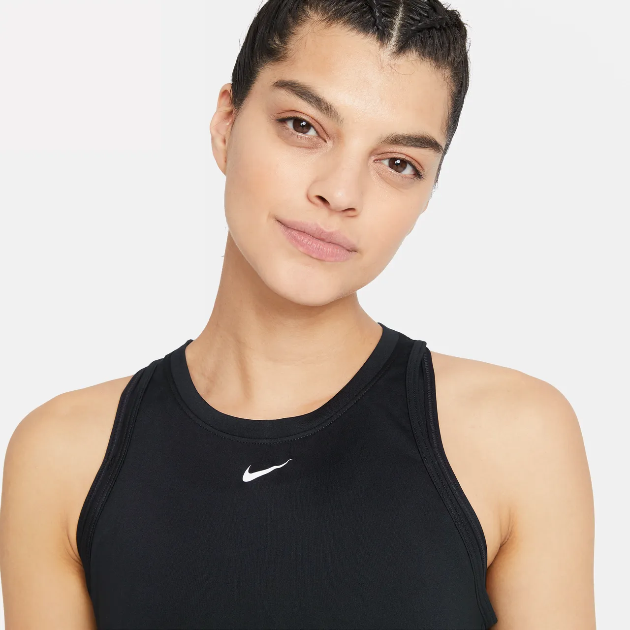 Nike Dri-FIT One Tanktop met standaardpasvorm voor dames - Zwart