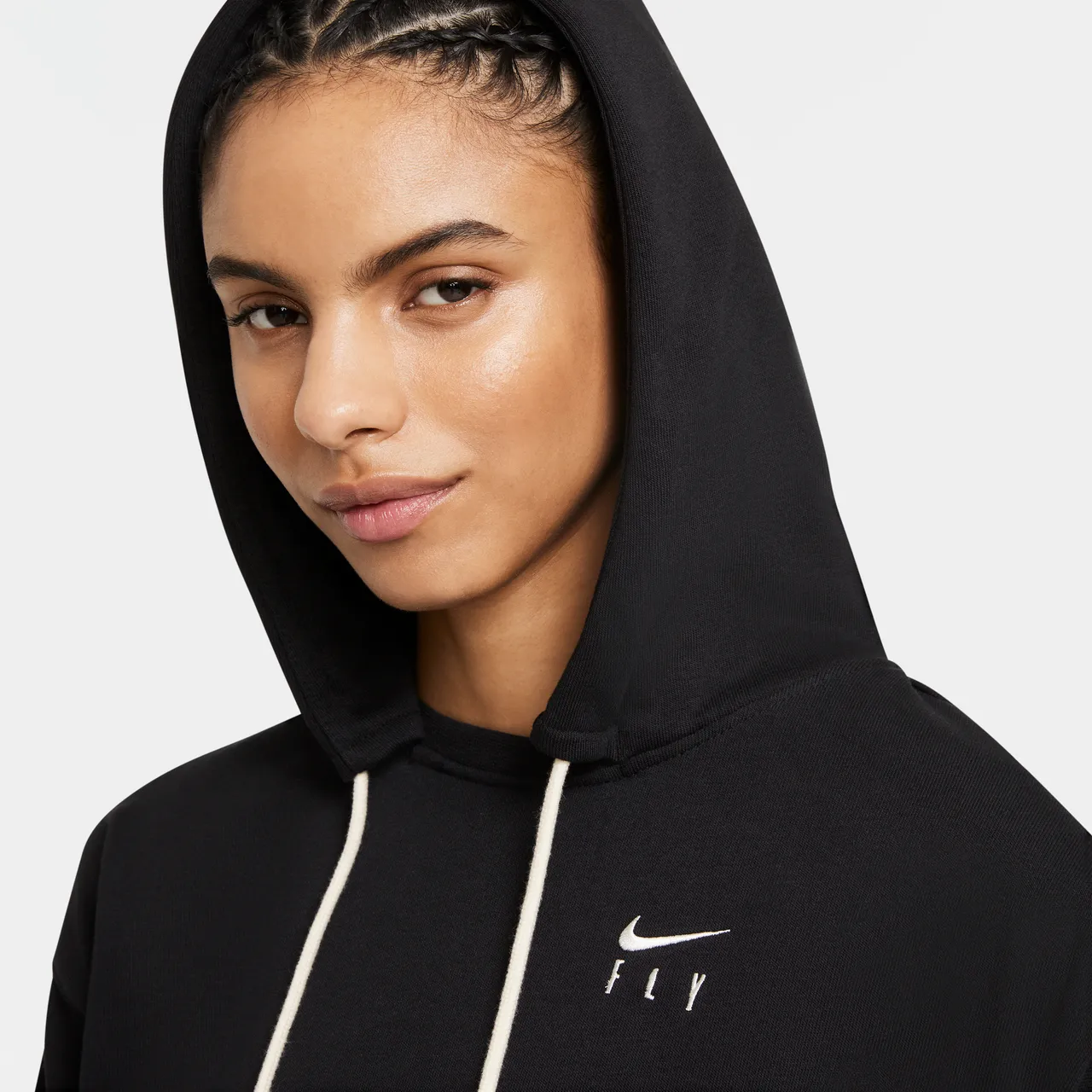 Nike Dri-FIT Swoosh Fly Standard Issue Basketbalhoodie voor dames - Zwart