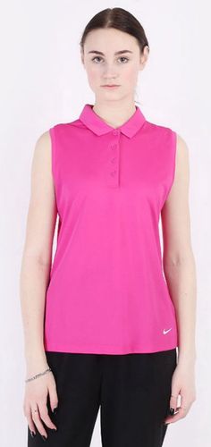 Nike Dri-FIT Victory Women's Sleeveless - Golfpolo Voor Dames - Mouwloos - Roze