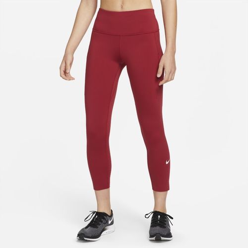Nike Epic Luxe Korte hardlooplegging met zak en halfhoge taille voor dames - Rood