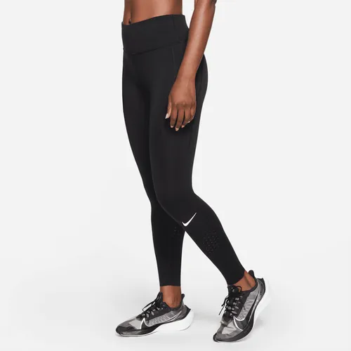 Nike Epic Luxe Legging met halfhoge taille en zakje voor dames - Zwart