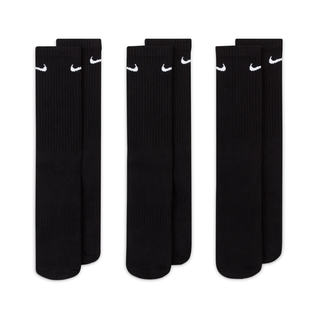 Nike Everyday Cushioned Crew trainingssokken (3 paar) - Zwart