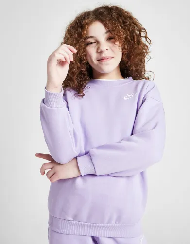 Nike Girls' Oversized Club Fleece Sweatshirt Junior, Hydrangeas/White