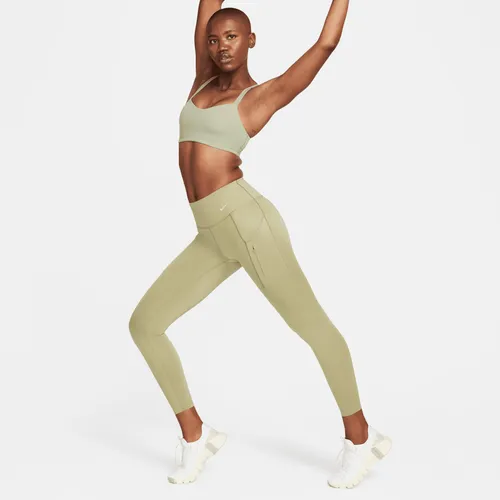 Nike Go 7/8-legging met halfhoge taille, complete ondersteuning en zakken voor dames - Bruin