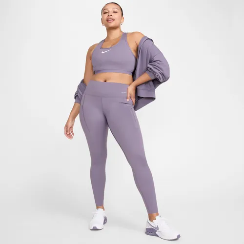 Nike Go Lange legging met halfhoge taille, complete ondersteuning en zakken voor dames - Paars