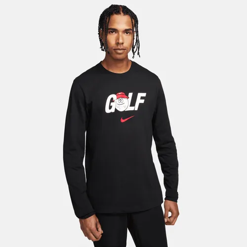 Nike Golfshirt met lange mouwen voor heren - Zwart