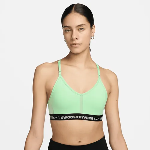 Nike Indy Padded sport-bh met V-hals en lichte ondersteuning - Groen