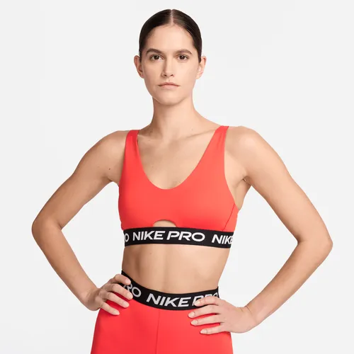 Nike Indy Plunge padded sport-bh met medium ondersteuning - Rood