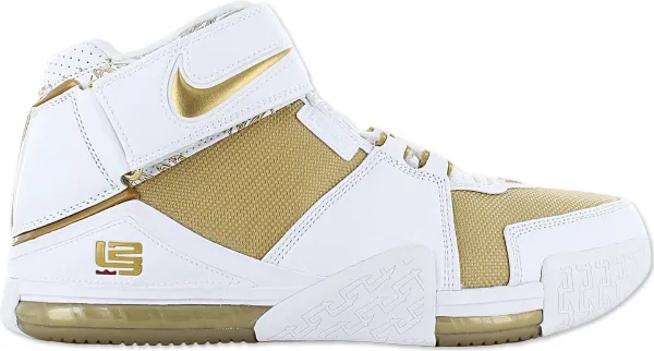 Nike LeBron Zoom 2 II - Maccabi - Heren Basketbalschoenen Sneakers schoenen Wit-Gold DJ4892-100