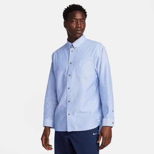 Nike Life Oxford-overhemd met lange mouwen en knoopsluiting voor heren - Wit