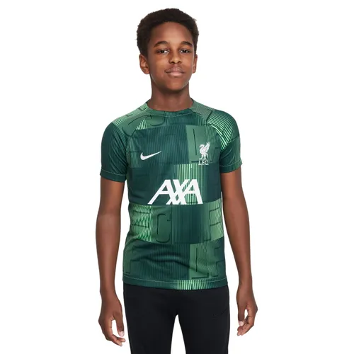 Nike Liverpool Pre-Match Trainingsshirt 2023-2024 Kids Groen Wit