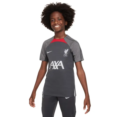 Nike Liverpool Strike Trainingsshirt 2023-2024 Kids Donkergrijs Grijs Rood