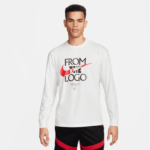 Nike Max90 basketbalshirt met lange mouwen voor heren - Wit