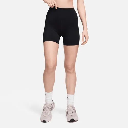 Nike One bikeshorts met hoge taille voor dames (13 cm) - Zwart
