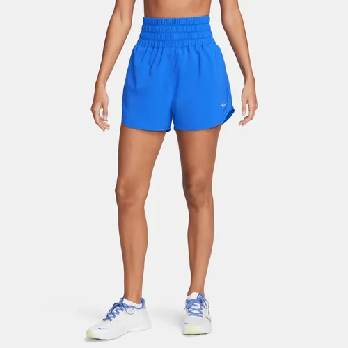 Nike One Dri-FIT damesshorts met ultrahoge taille en binnenbroekje (8 cm) - Blauw
