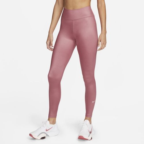 Nike One Glanzende legging met halfhoge taille voor dames - Roze