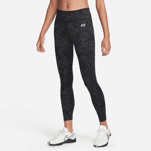 Nike One Icon Clash 7/8-legging met hoge taille en print voor dames - Zwart