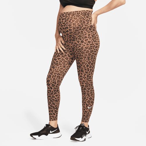 Nike One (M) Legging met hoge taille en luipaardprint voor dames (zwangerschapskleding) - Bruin