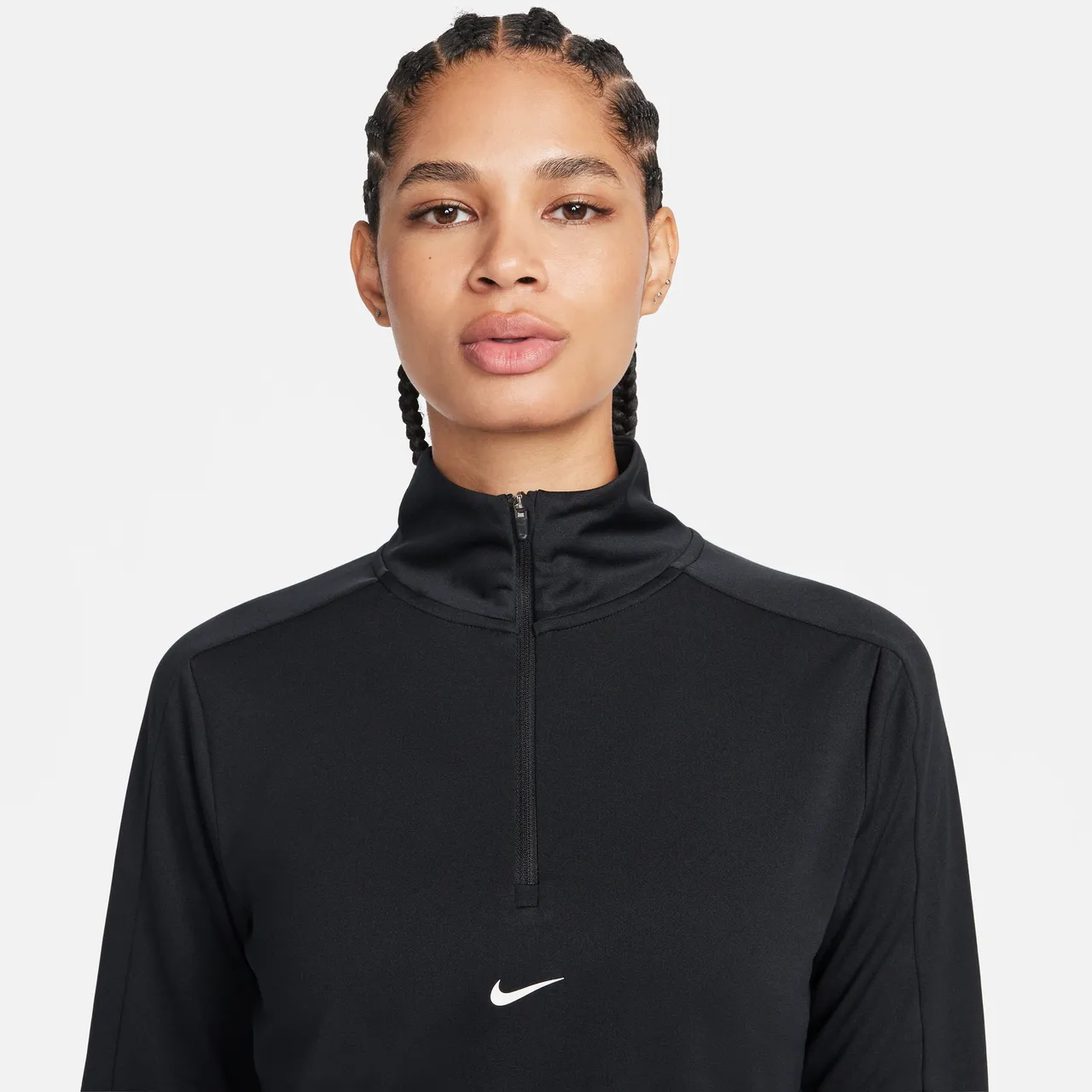 Nike Pacer Dri-FIT damestrui met korte rits - Zwart