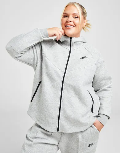 Nike Plus Size Tech Fleece Full Zip Hoodie, Dark Grey Heather/Black