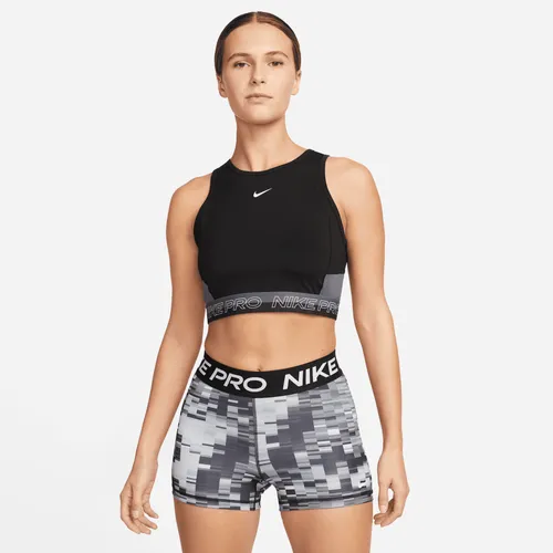 Nike Pro Dri-FIT Korte trainingstanktop voor dames - Zwart