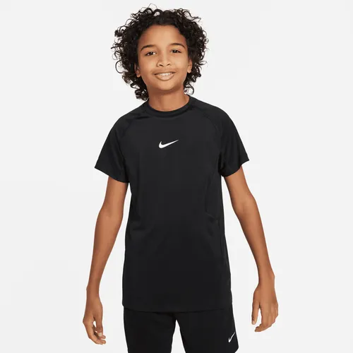 Nike Pro jongenstop met Dri-FIT en korte mouwen - Zwart