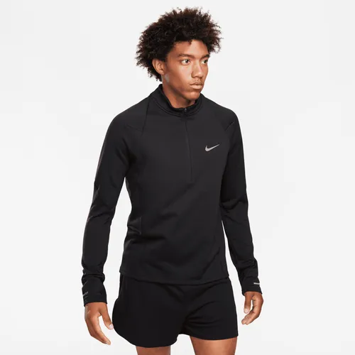 Nike Repel Therma-FIT hardlooptop met korte rits voor heren - Zwart