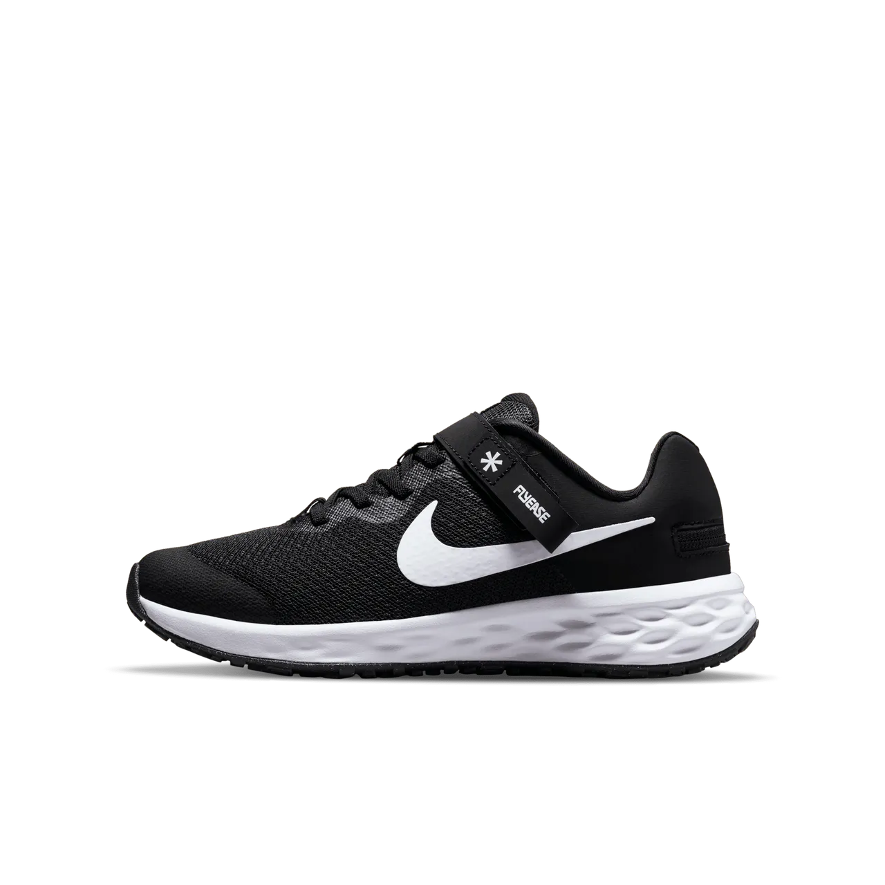 Nike Revolution 6 FlyEase Eenvoudig aan en uit te trekken hardloopschoenen voor kids (straat) - Zwart