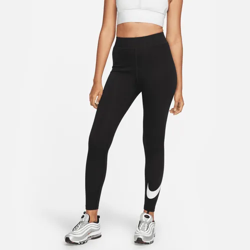 Nike Sportswear Classics legging met hoge taille en graphic voor dames - Zwart