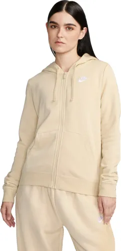 Nike sportswear club fleece full-zip hoodie in de kleur ecru
