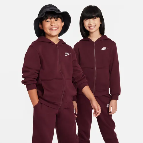 Nike Sportswear Club Fleece hoodie met rits voor kids - Rood