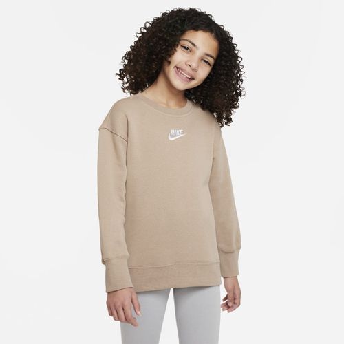 Nike Sportswear Club Fleece Sweatshirt met ronde hals voor meisjes - Bruin
