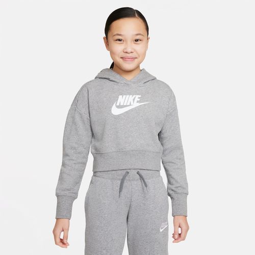Nike Sportswear Club Korte hoodie van sweatstof voor meisjes - Grijs