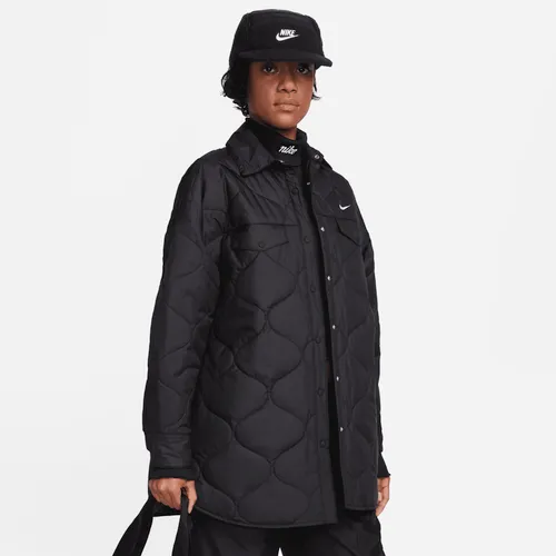 Nike Sportswear Essential doorgestikte trenchcoat voor dames - Zwart