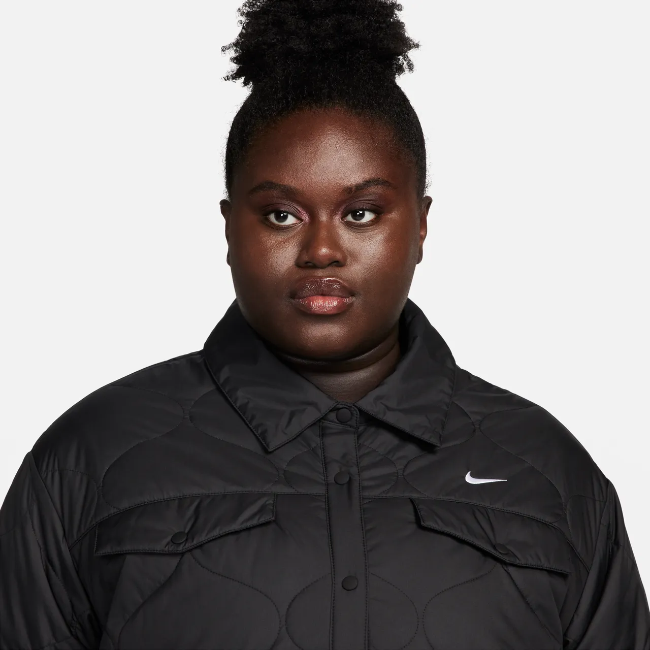 Nike Sportswear Essential gewatteerde trenchcoat voor dames (Plus Size) - Zwart