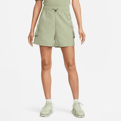 Nike Sportswear Essential Geweven damesshorts met hoge taille - Groen