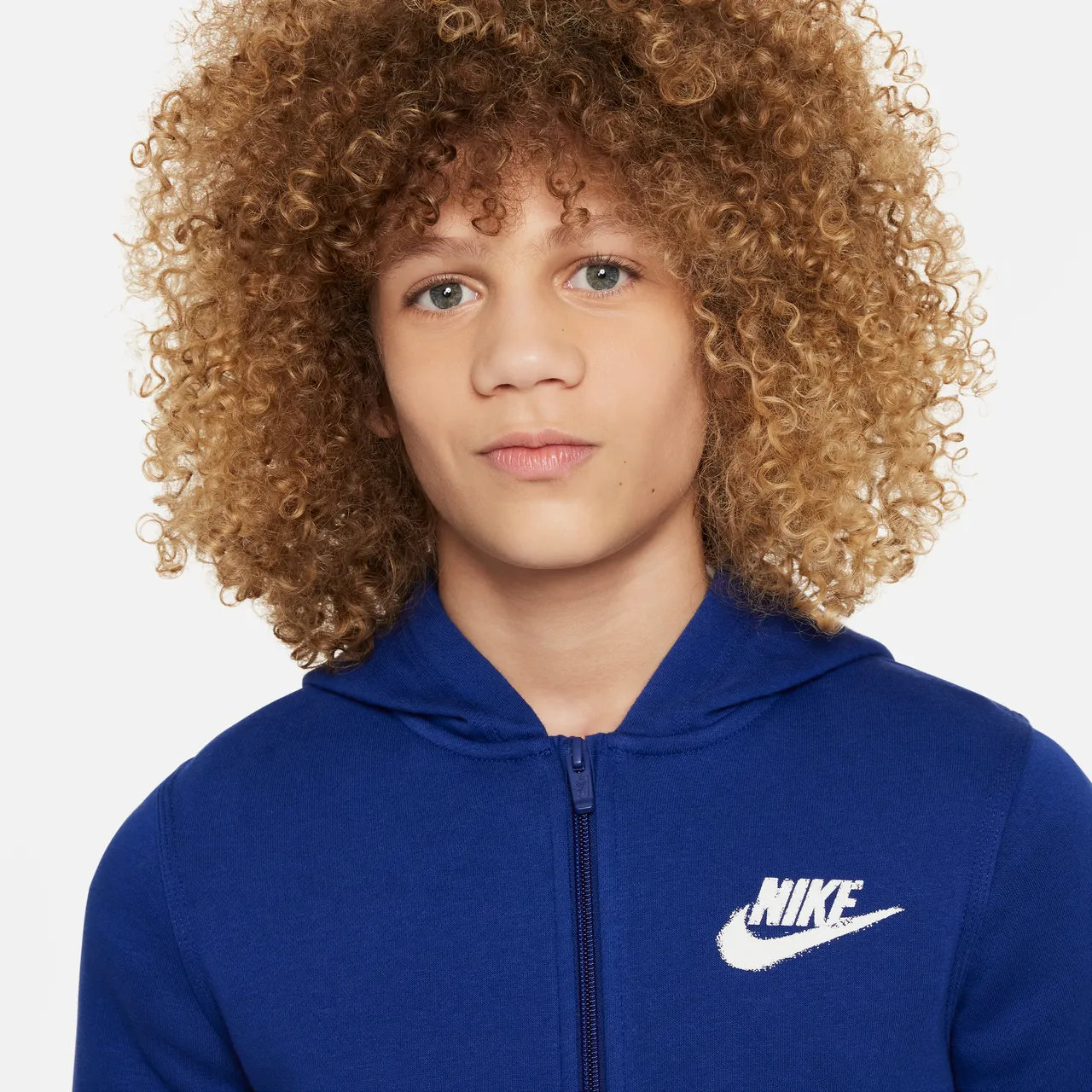 Nike Sportswear fleecehoodie met rits en graphic voor jongens - Blauw