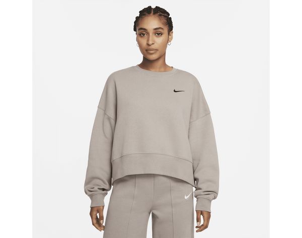 Nike Sportswear Korte fleecetop voor dames - Zwart