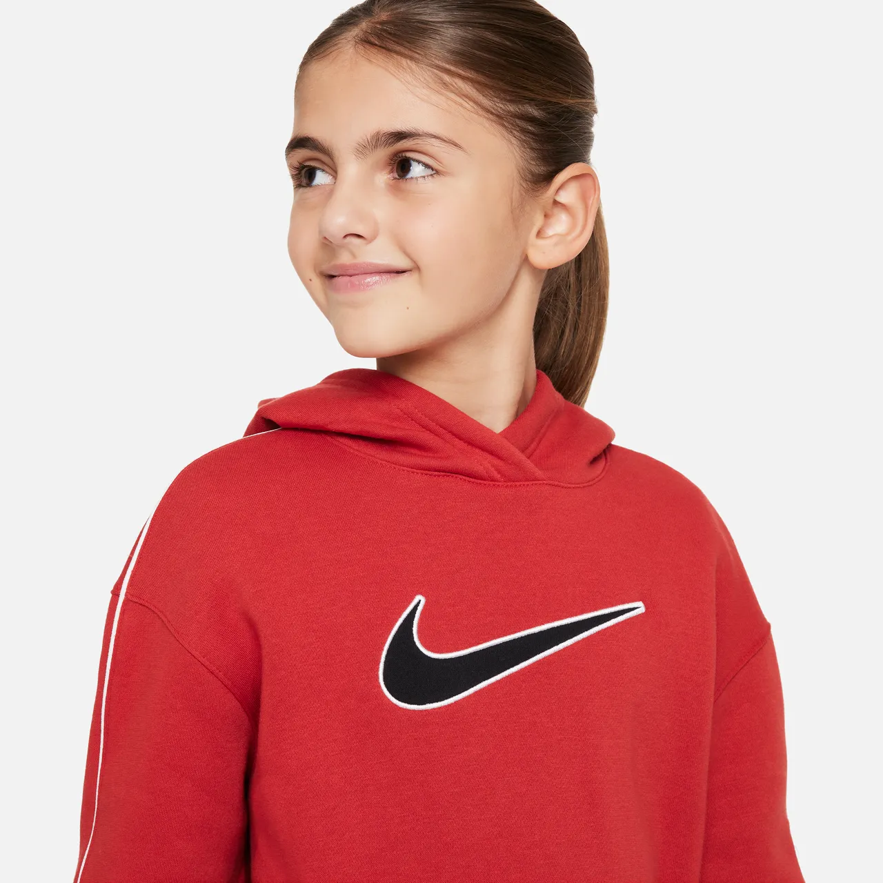 Nike Sportswear oversized fleecehoodie voor meisjes - Rood